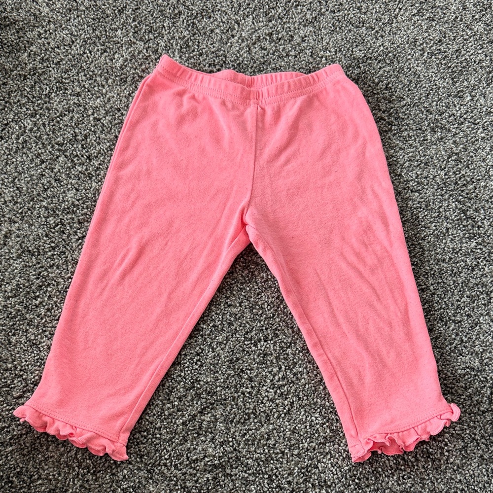 Pink Ruffle Hem Kids Casual Bottoms